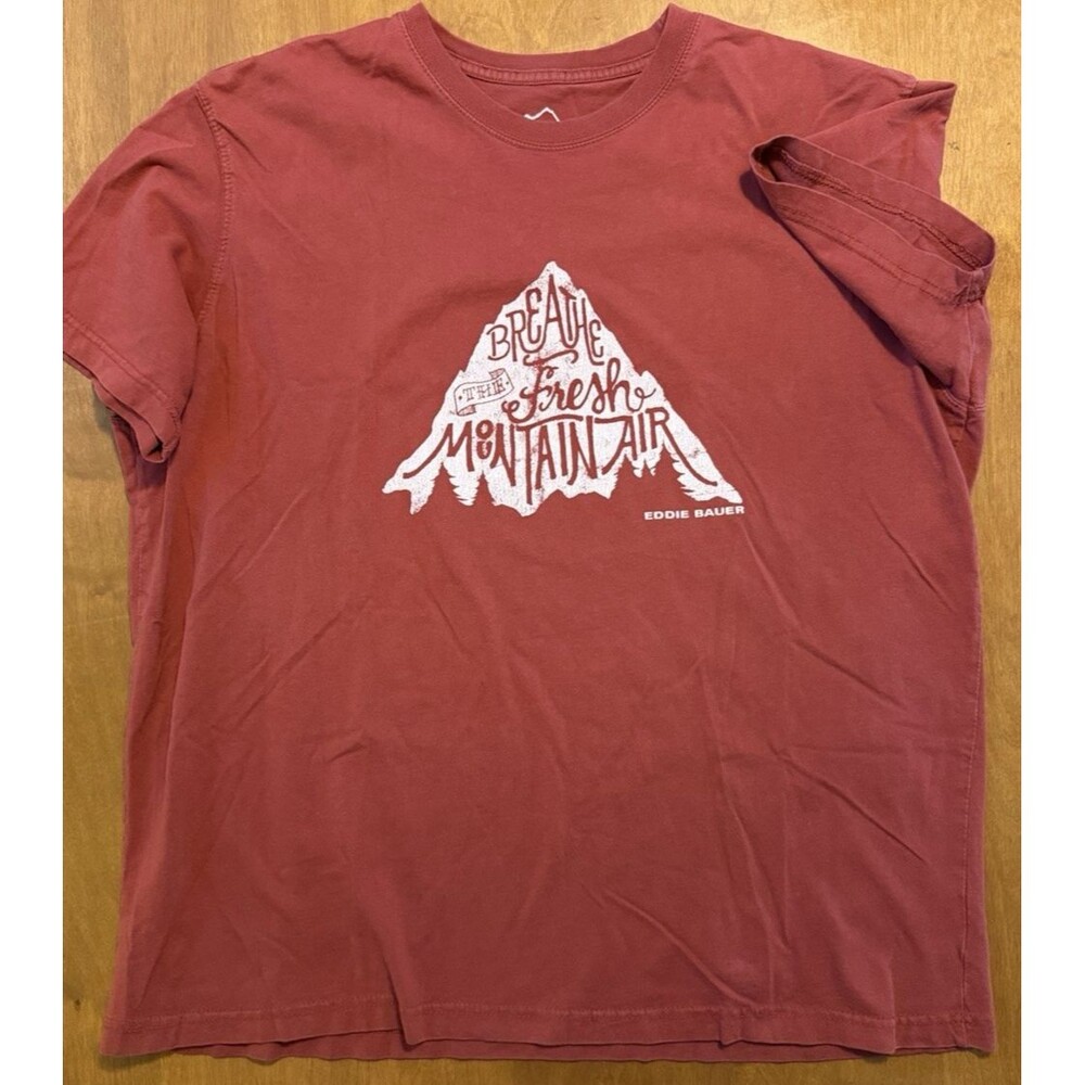 Eddie Bauer "Breathe The Fresh Mountain Air" Men's Soft Graphic T-Shirt XL